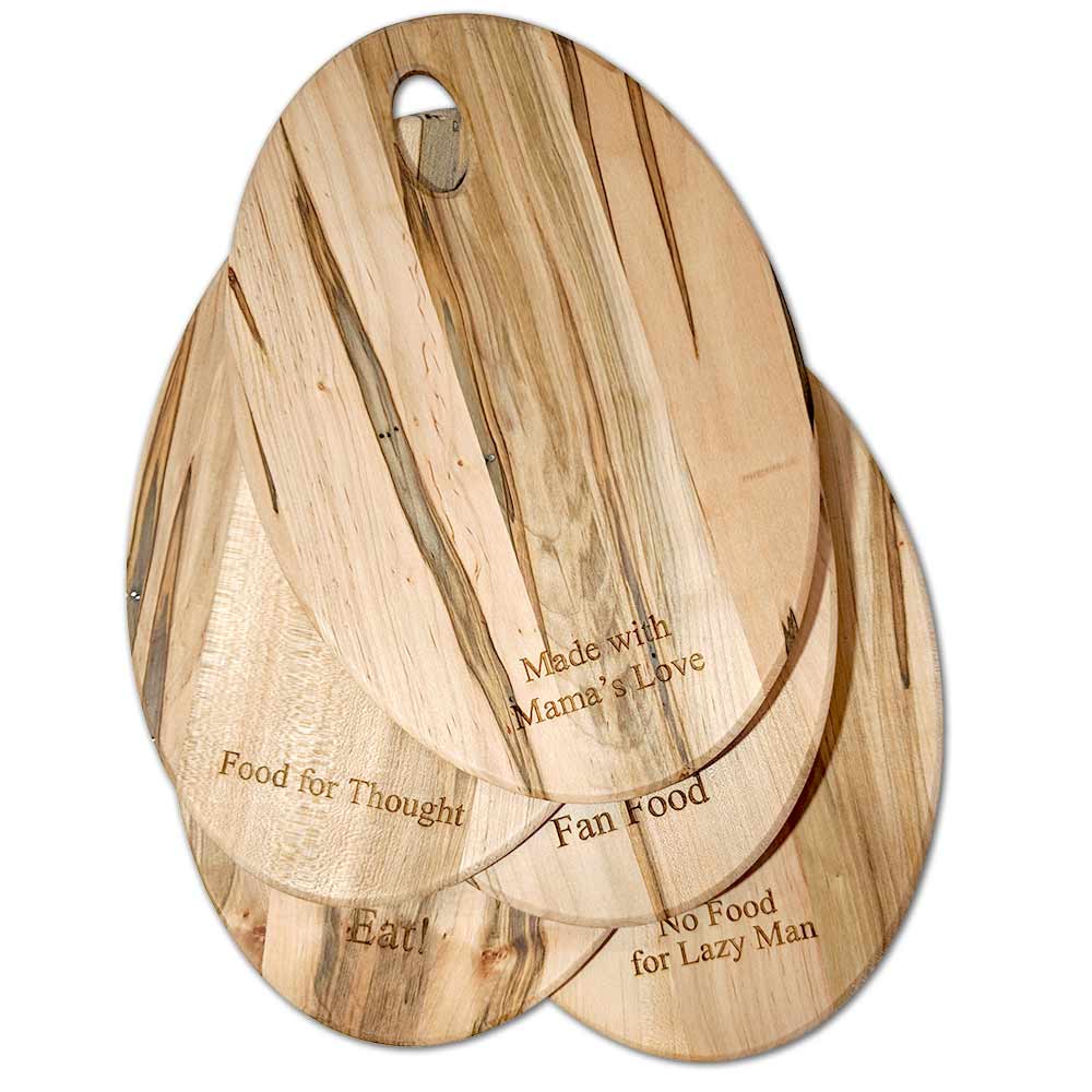 Ambrosia Maple Engravable Solid Wood Oval Serving Board