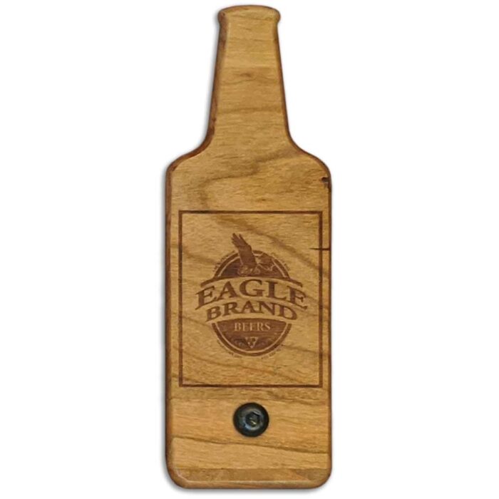 Red Oak Personalized Bottle Shaped Hardwood Bottle Opener