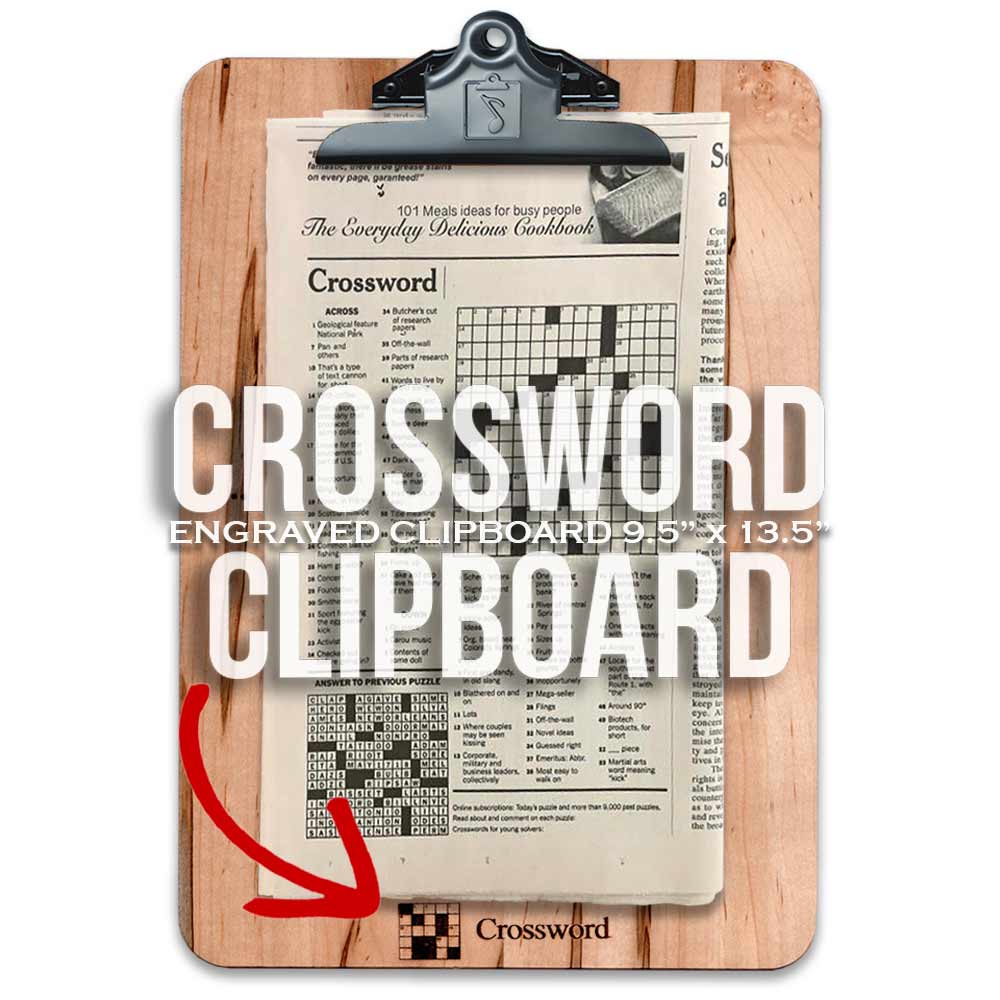 Hardwood Crossword Clipboard with Engraving