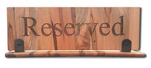 Restaurant Reserved Signs with Large Engraved Letters