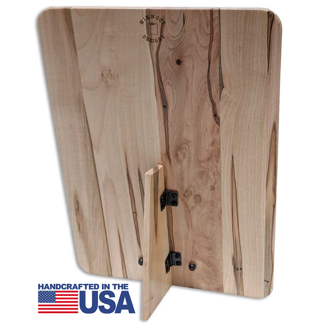 Hinged Standing Hardwood Clipboard with Attached Card Holder - Ambrosia Maple