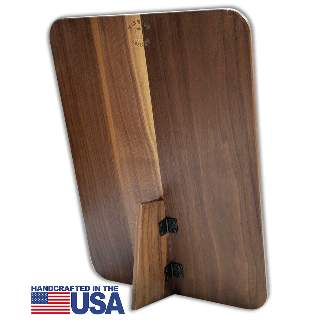 Solid Walnut Hardwood Standing Clipboard with Attached Business Card Holder - WinwoodDesigns.com