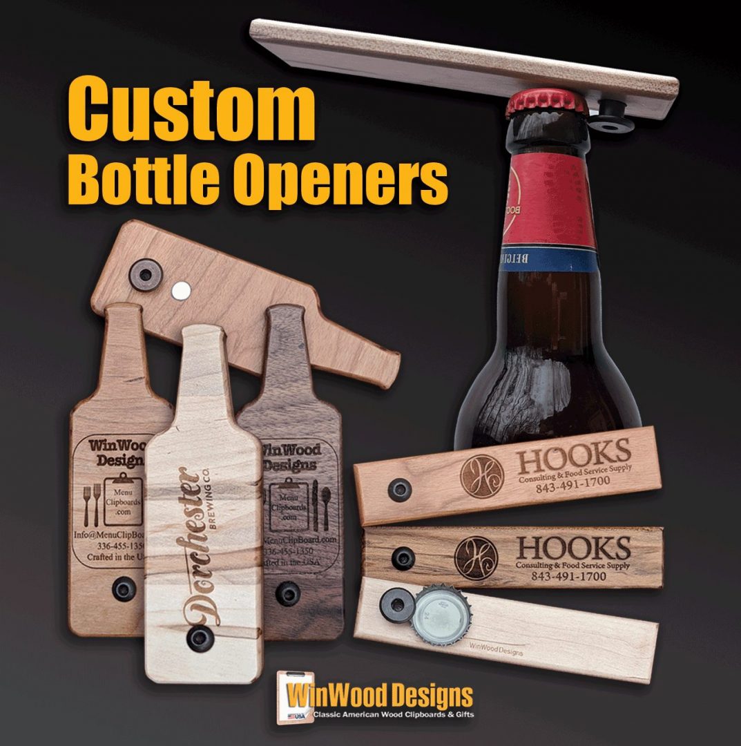 Winwood Designs Custom Engraved Wood Bottle Openers
