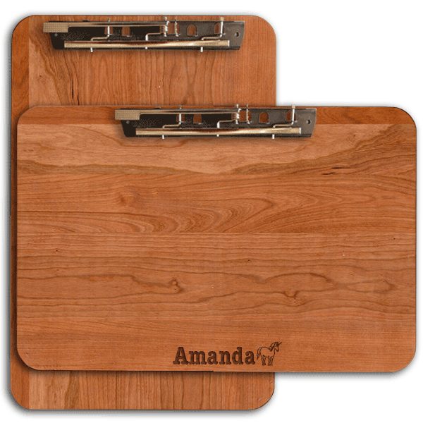 Deluxe Extra Large Drawing Clipboards - Solid Cherry Hardwood