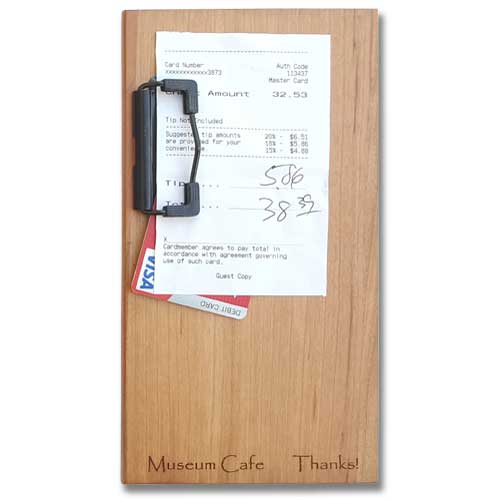 Engraved Food and Drink Bill Check Presenter