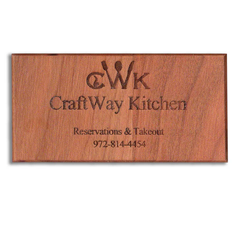 Custom Engraved Wood Business Card Refrigerator Magnets - WinWoodDesigns.com